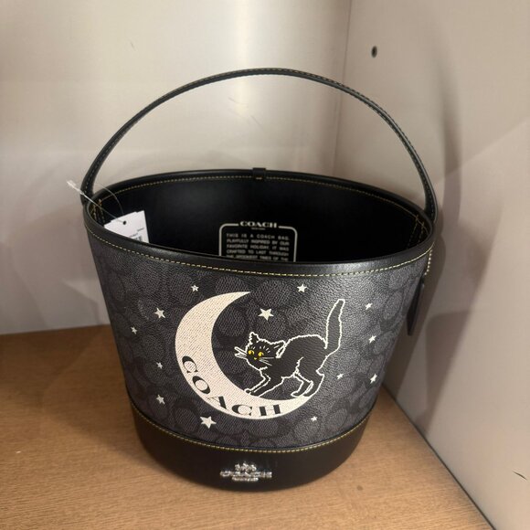 coach Trick Or Treat Bucket In Signature Canvas With Halloween Graphic cw536 - Picture 1 of 6